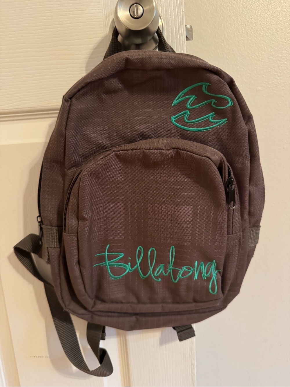Billabong Brown Backpack with Teal Logo Accent